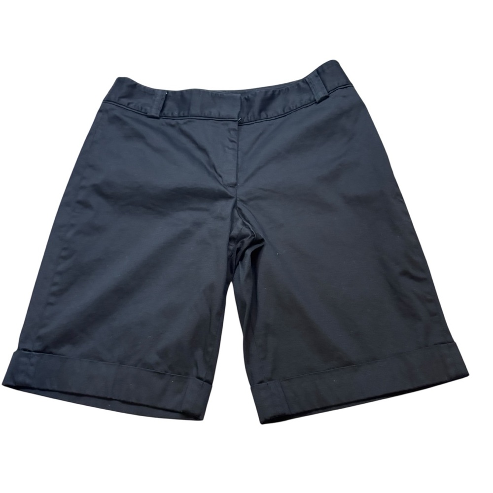 Ladies White House Black Market Brand Black Cuffed Shorts Size 8